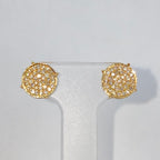 14K Gold 8mm Circle Diamond Earrings - additional product view 3