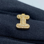 14K Gold Initial I Bubble Diamond Pendant - additional product view 4