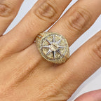 10K Gold Roulette Spinning Diamond Baguette Ring in yellow gold - close-up product photo