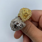 10K Gold Jeweled Lion Diamond Ring - additional product view 6