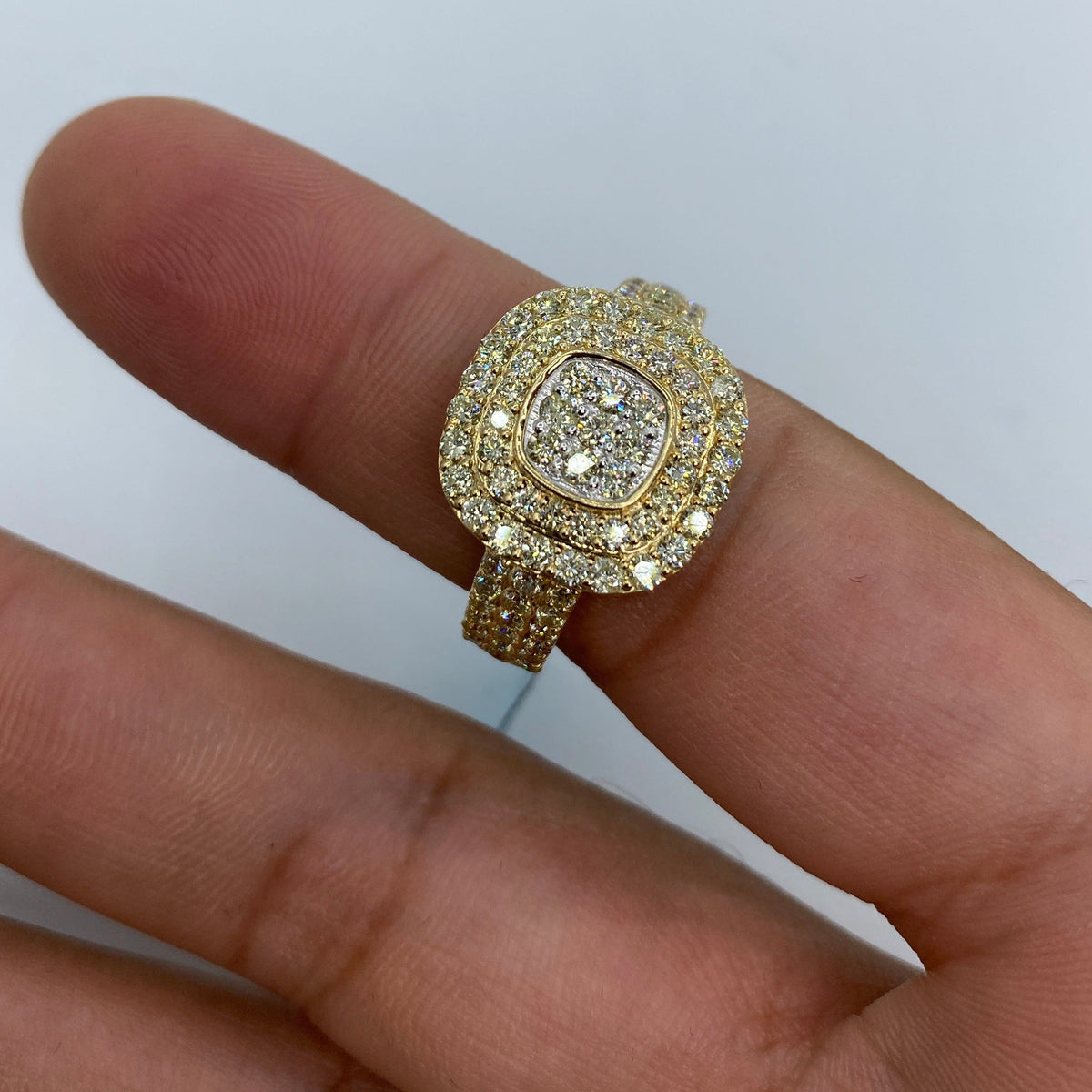 14K Gold Square Madrid Diamond Ring - additional product view 3