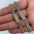 14K Gold 7mm Cuban Link Diamond Bracelet 7.5–8 in - additional product view 2