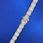 10K Gold Square Tower Diamond Tennis Chain Necklace - additional product view 6