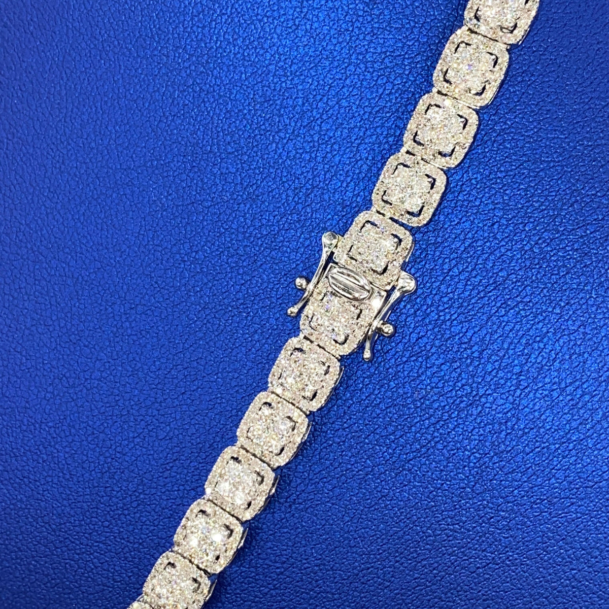 10K Gold Square Tower Diamond Tennis Chain Necklace - additional product view 6