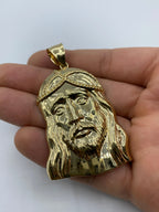 14K Gold Jesus Head Pendant 2.75 in - additional product view 4