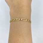 10K Gold Two-Tone Figaro Link Anklet - additional product view 2