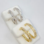 14K Gold Kendal Diamond Baguette Hoop Earrings - additional product view 7