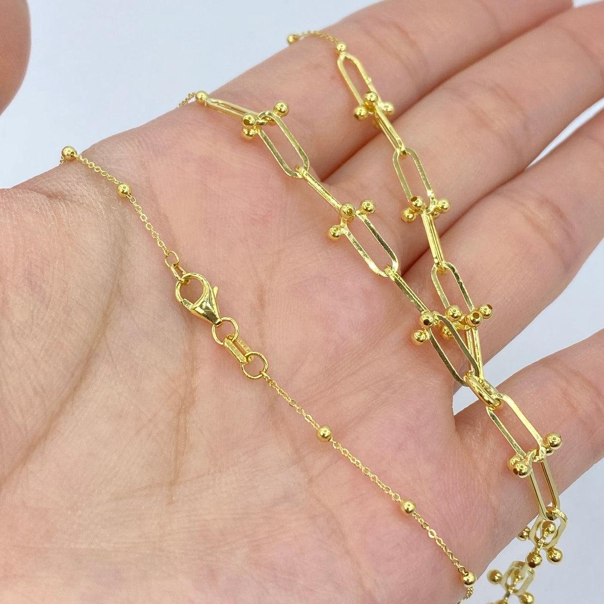 14K Gold Manhattan Lariat Necklace 18 in - additional product view 4