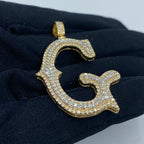 Initial G Old English Diamond Pendant - additional product view 3
