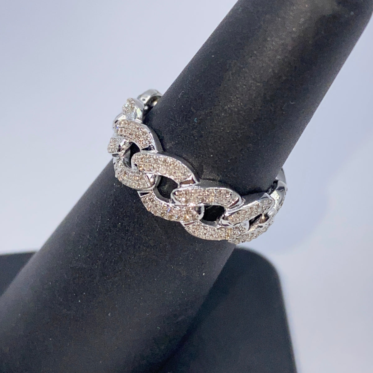 10K Gold Cuban Link Diamond Ring - additional product view 7