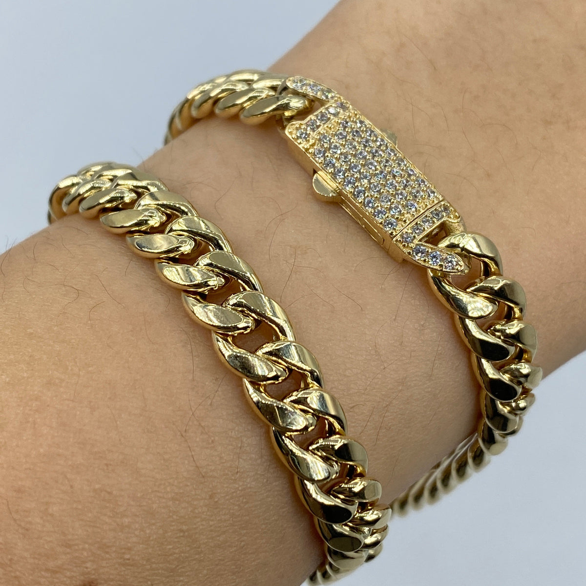 14K Gold 7mm Cuban Link CZ Bracelet 7 in - additional product view 2