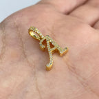 10K Gold Cursive A Initial Diamond Pendant - additional product view 2