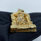 14K Gold Saint Lazarus in the House Pendant - additional product view 4