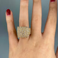 14K Gold Diamond Square Baguette Ring in yellow gold - close-up product photo