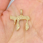 14K Gold Chai Diamond Pendant - additional product view 2