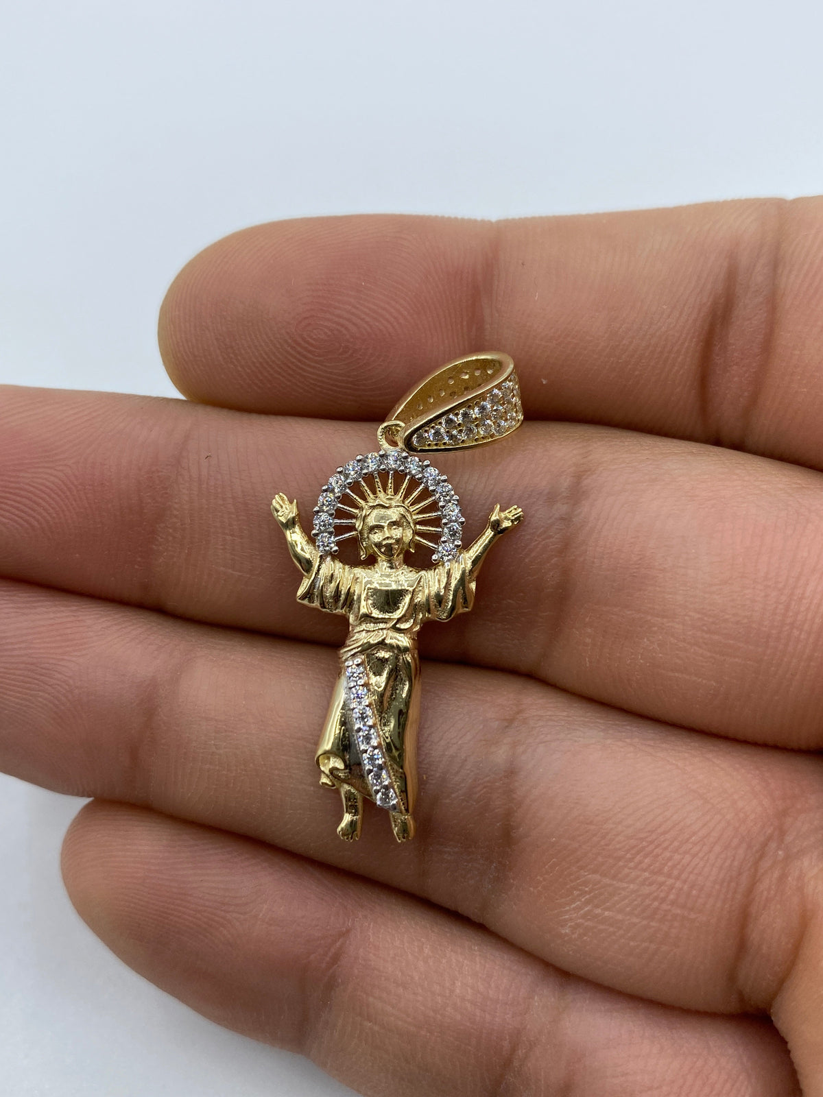 14K Gold Baby Jesus Pendant 1.5 in - additional product view 4