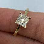 14K Gold Square Diamond Engagement Ring - additional product view 2