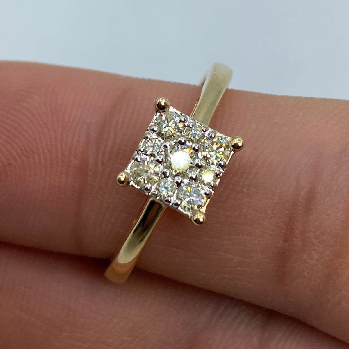 14K Gold Square Diamond Engagement Ring - additional product view 2