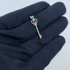 14K Gold Key Diamond Pendant - additional product view 3