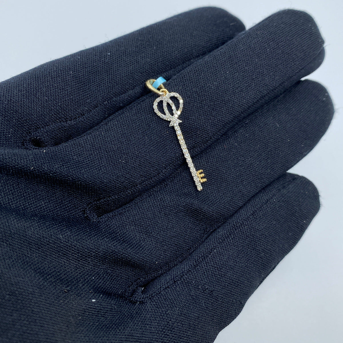 14K Gold Key Diamond Pendant - additional product view 3