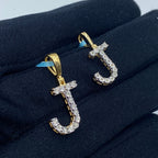 14K Gold Single Stone Initial J Diamond Pendant - additional product view 5