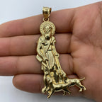 14K Gold Saint Lazarus Pendant 3.0 in - additional product view 2