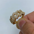 14K Gold 11mm Cuban Link Diamond Ring in yellow gold - close-up product photo