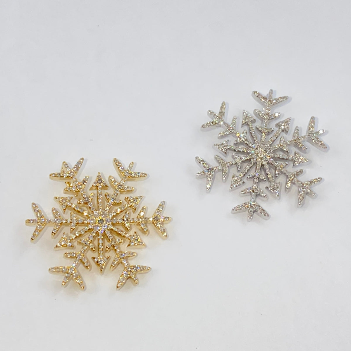 14K Gold Snowflake Diamond Pendant - additional product view 5
