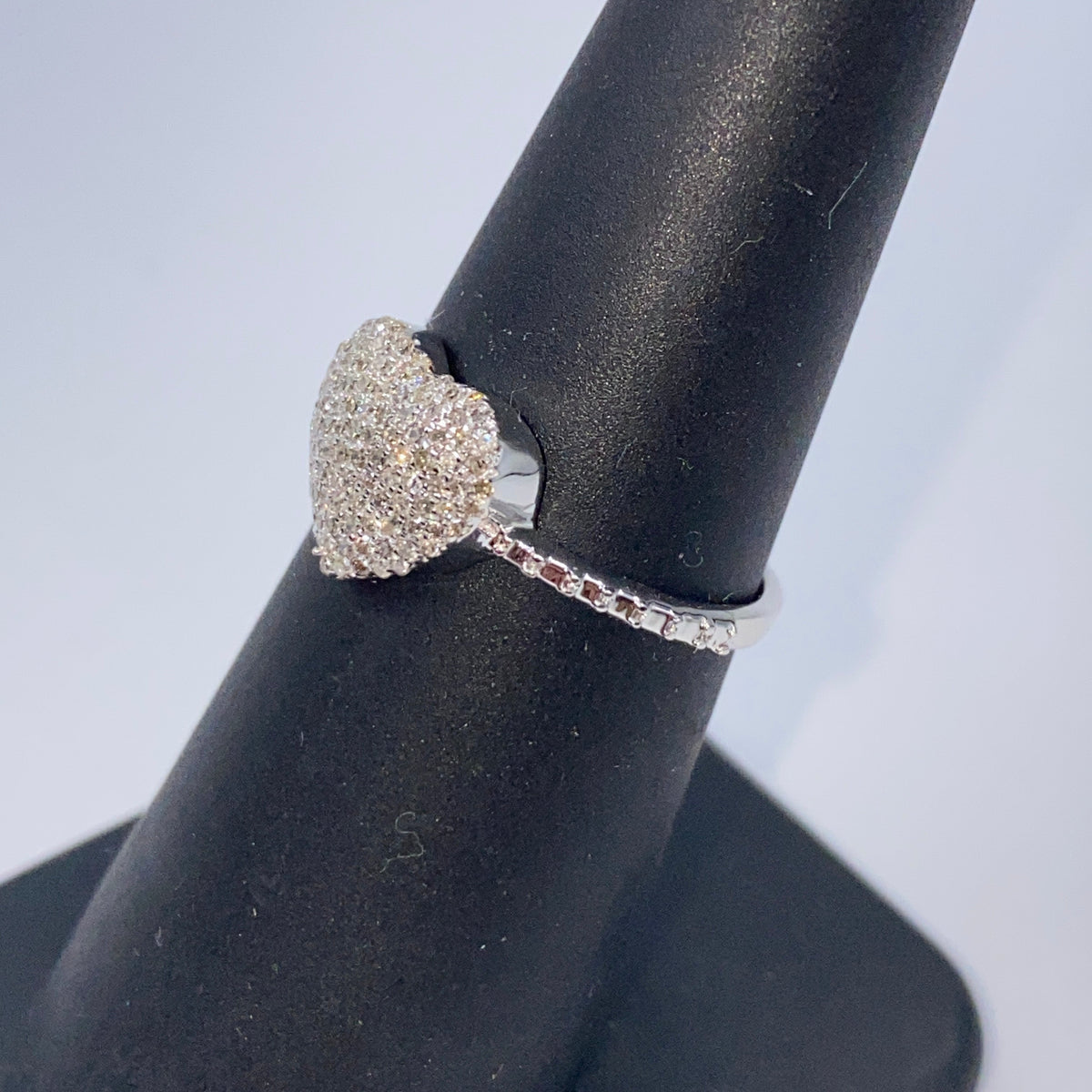 14K Gold Pave Heart Diamond Engagement Ring - additional product view 6