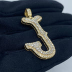 Initial J Old English Diamond Pendant - additional product view 3