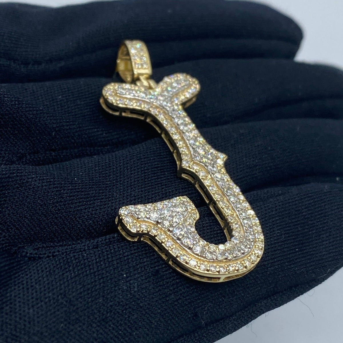 Initial J Old English Diamond Pendant - additional product view 3
