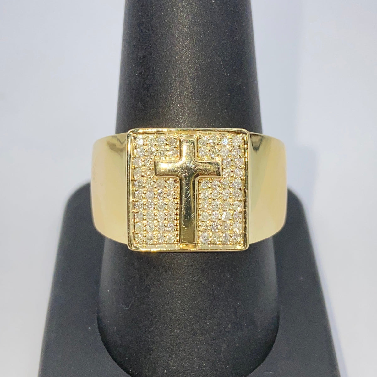 10K Gold Mission Cross Diamond Ring - additional product view 4