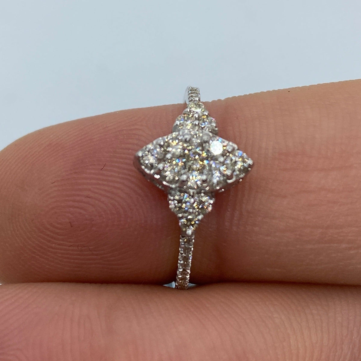 14K Gold Crystal Diamond Engagement Ring - additional product view 2