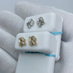 14K Gold Crystal Diamond Baguette Earrings - additional product view 5