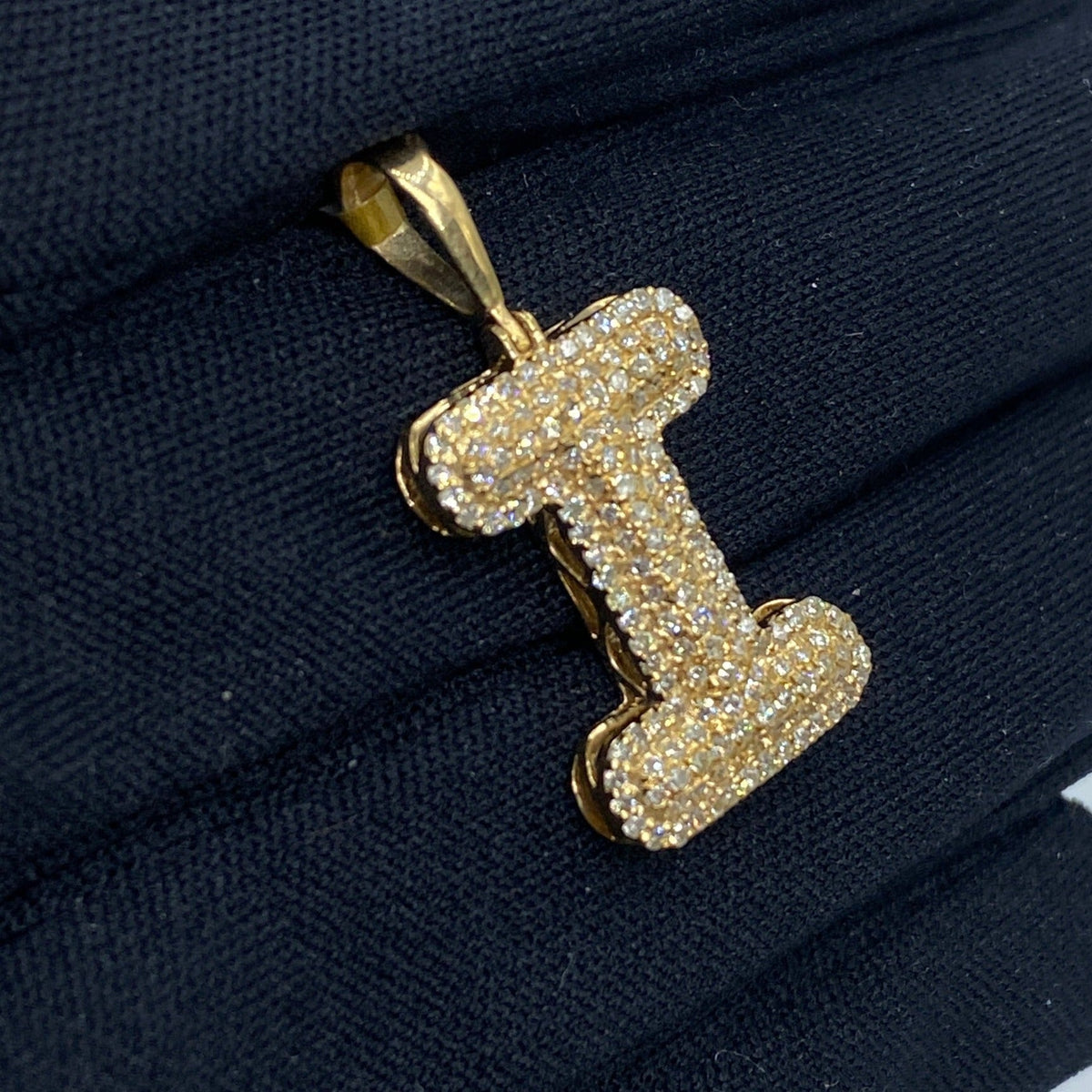 Initial I Bubble Diamond Pendant - additional product view 4