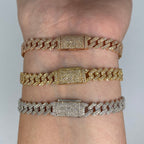 14K Gold 6.5mm Cuban Link Diamond Bracelet 7–8 in - additional product view 3