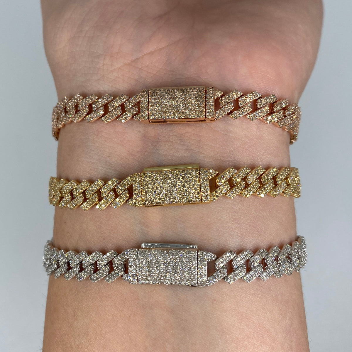 14K Gold 6.5mm Cuban Link Diamond Bracelet 7–8 in - additional product view 3