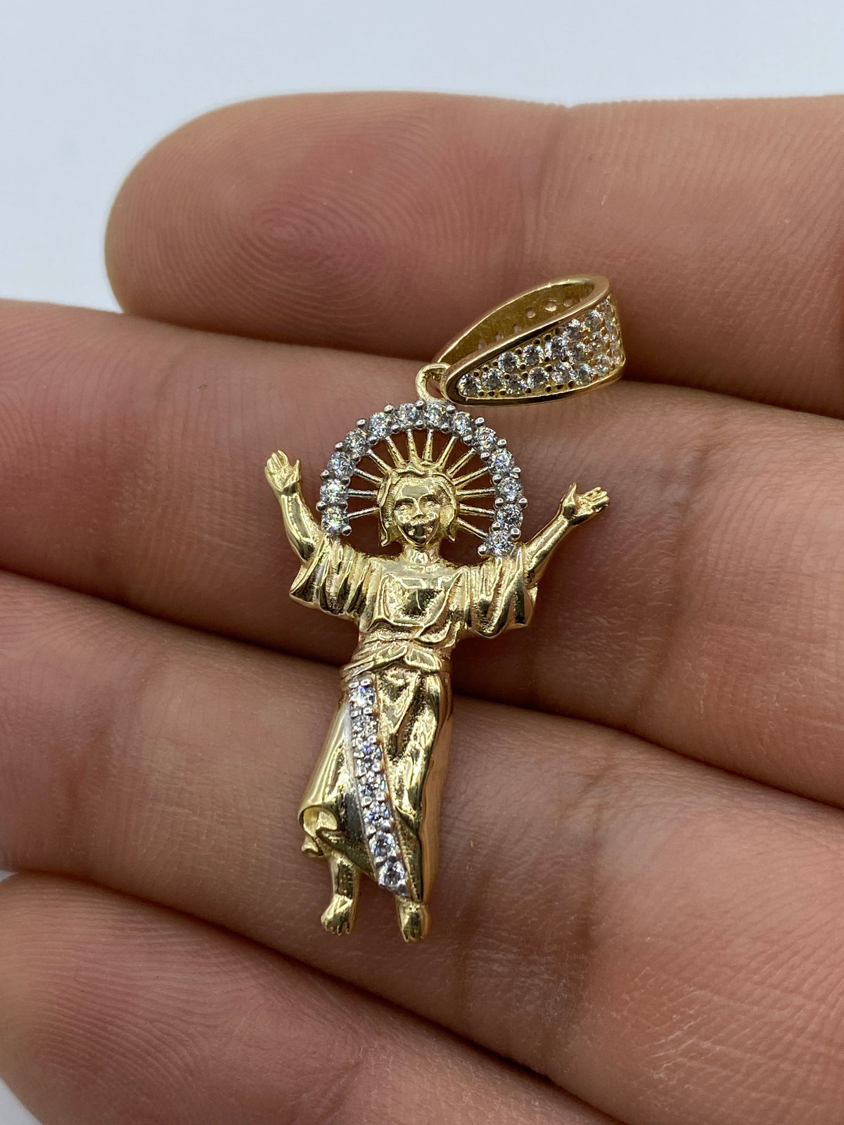 14K Gold Baby Jesus Pendant 1.5 in - additional product view 5