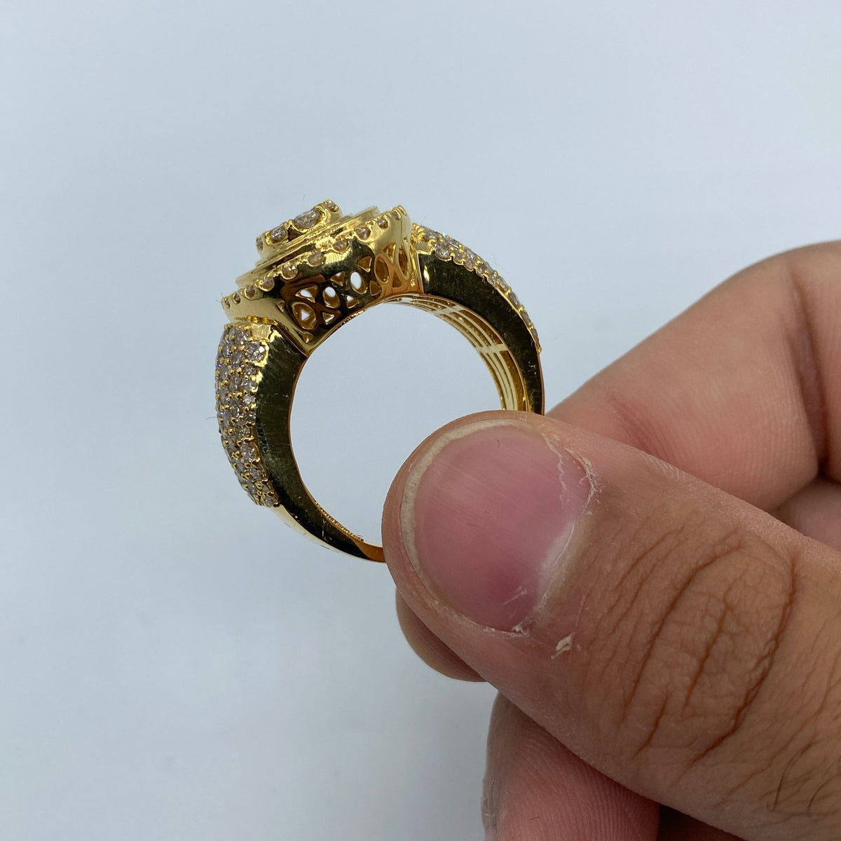 14K Gold Yellow Oval Diamond Baguette Ring - additional product view 8