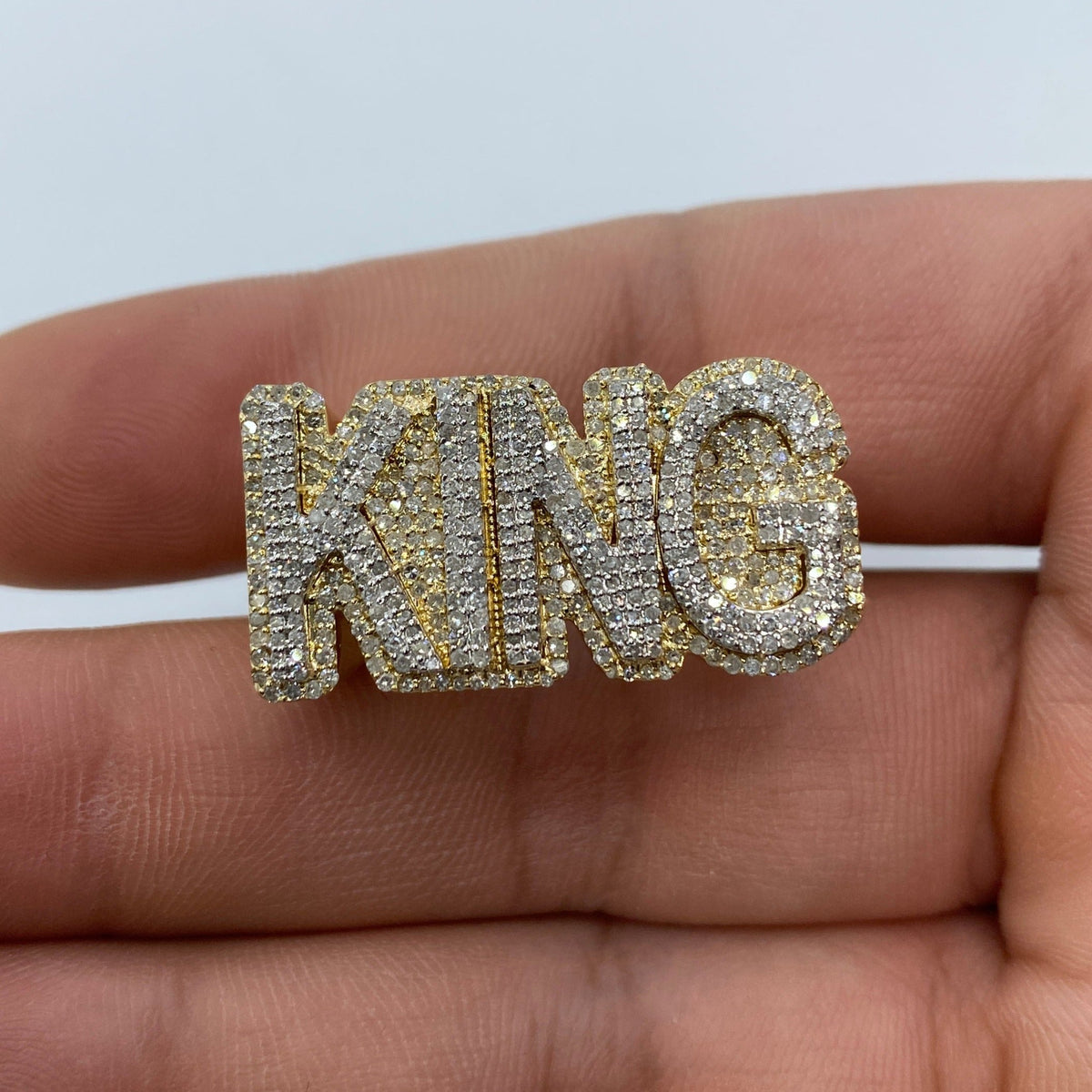 10K Gold King Name Plate Diamond Ring - additional product view 3