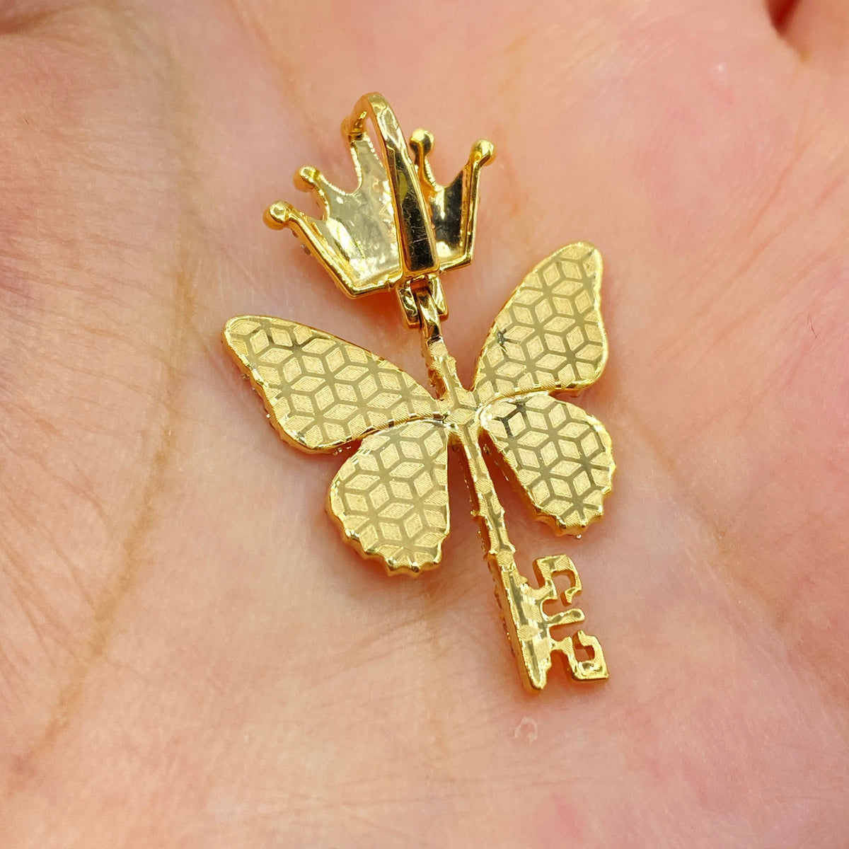 14K Gold Monarchy Butterfly Diamond Pendant - additional product view 6