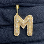 Initial M Bubble Diamond Pendant - additional product view 2