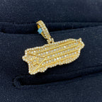 14K Gold Puerto Rico Diamond Pendant - additional product view 3