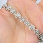 10K Gold Halo Diamond Baguette Tennis Bracelet 8 in - additional product view 5