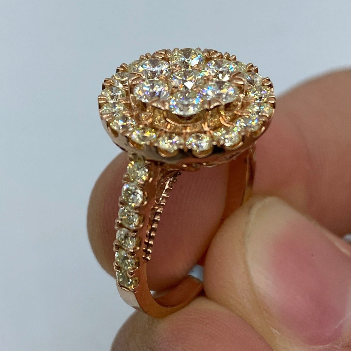 14K Rose Gold Circle Diamond Engagement Ring - additional product view 5