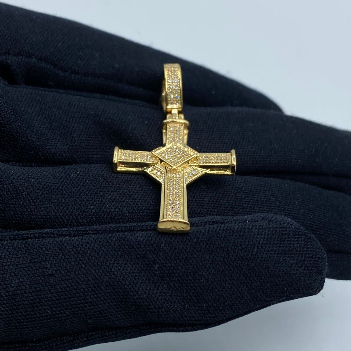 10K Gold Diamond Cross Pendant - additional product view 3