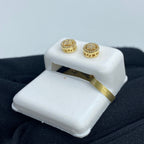 10K Gold Thick Circle Gap Diamond Earrings - additional product view 6