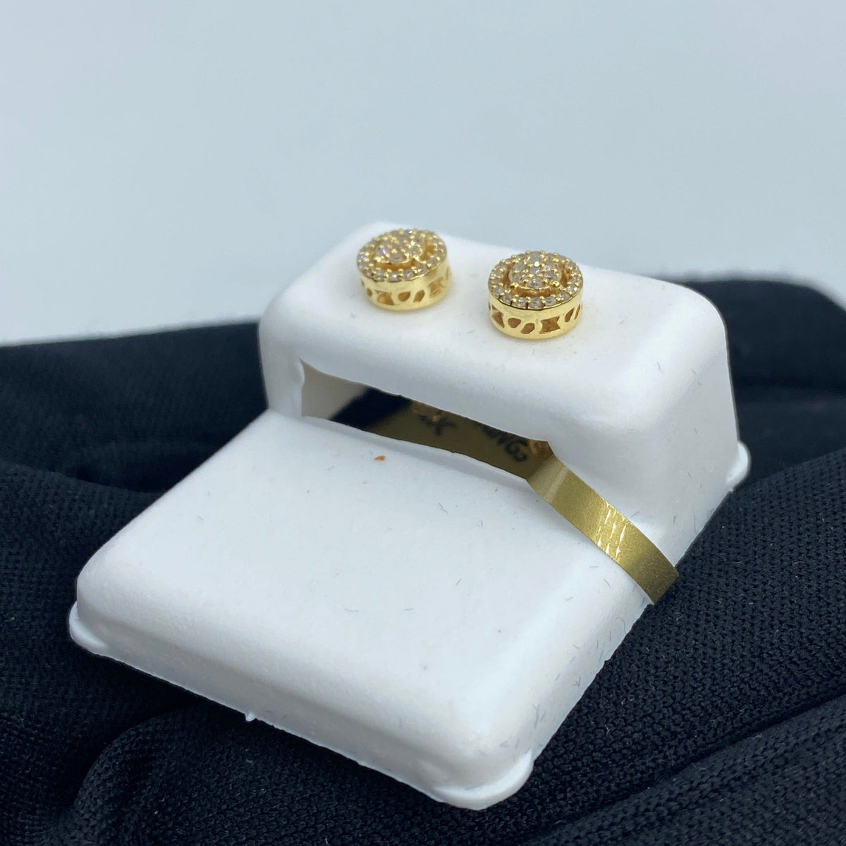 10K Gold Thick Circle Gap Diamond Earrings - additional product view 6