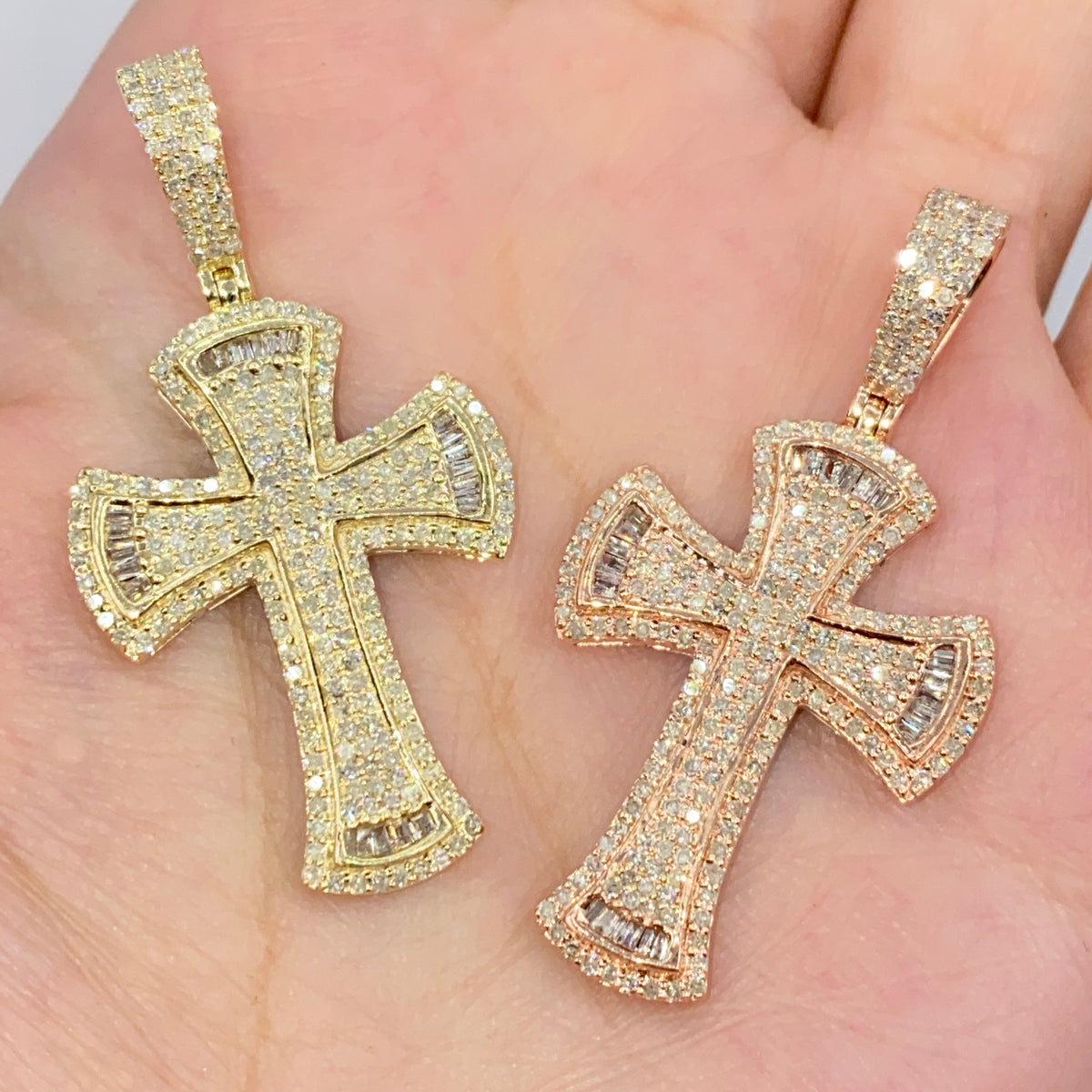10K Gold Reed Cross Diamond Pendant - additional product view 2