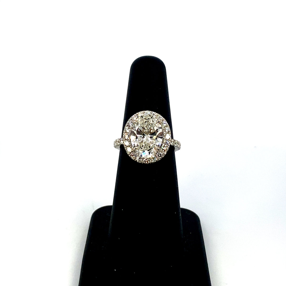 Custom 18K Gold Luxe Halo Oval Diamond Engagement Ring - additional product view 5
